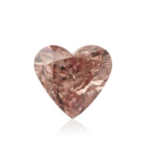 0.54 Carat Fancy Orangy Pink Heart Diamond SI1 GIA