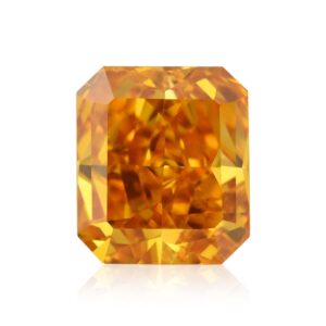 0.56 Carat Fancy Vivid Orange Radiant Diamond SI2 GIA