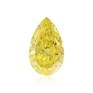 0.56 Carat Fancy Vivid Yellow Pear Diamond VVS2 GIA