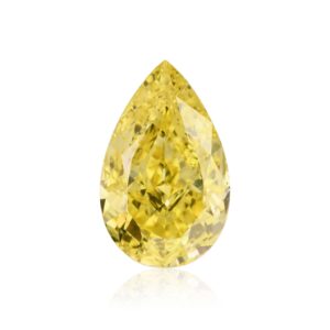 1.14 Carat Fancy Intense Yellow Pear Diamond VS2 GIA