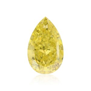 1.19 Carat Fancy Vivid Yellow Pear Diamond IF GIA