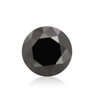 1.49 Carat Fancy Black Round Diamond GIA