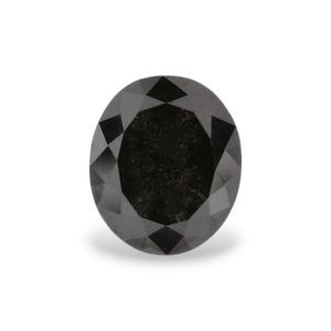 2.29 Carat Natural Black Oval Diamond GIA
