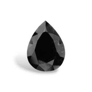 1.39 Carat Natural Black Pear Diamond GIA