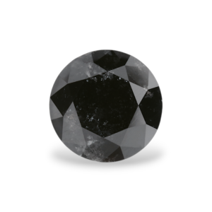 1.69 Carat Natural Black Round Diamond GIA