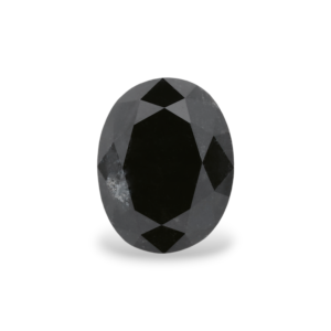 1.36 Carat Natural Black Oval Diamond GIA